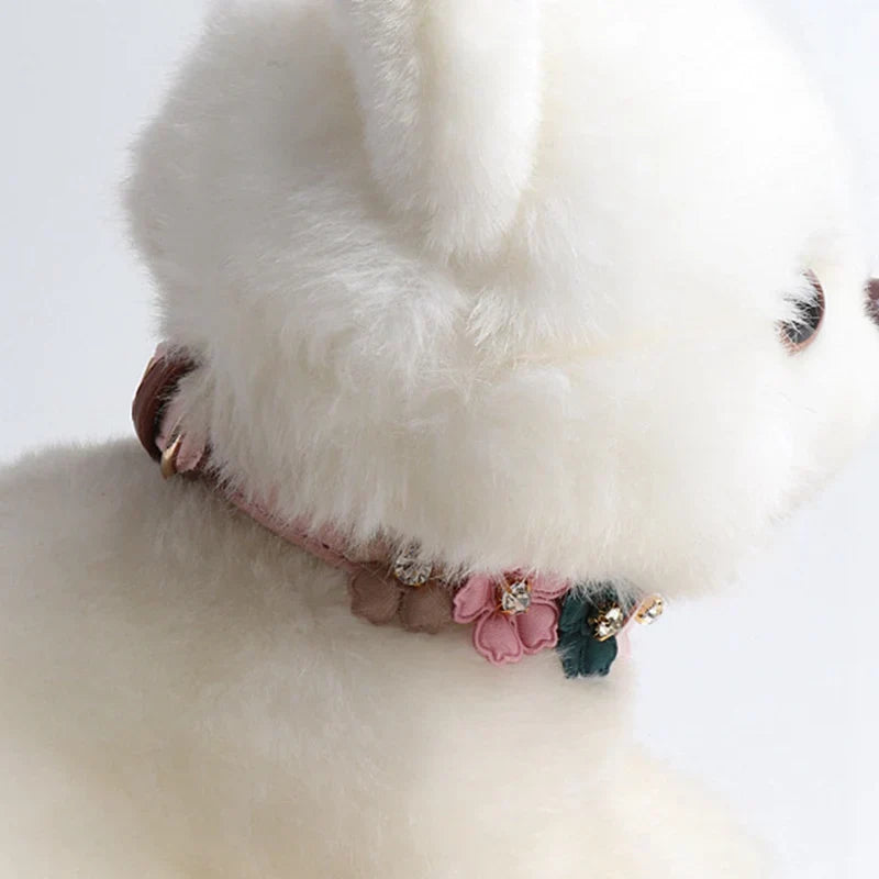 Paws & Claws Dog Flower Collar with Shiny Diamonds