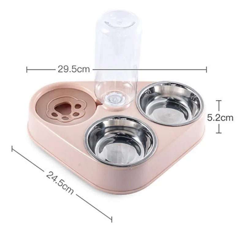 Paws & Claws 500ML Bowl with Automatic Water Bottle